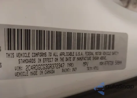 2016 Dodge Grand Caravan Sxt from USA, damaged, VIN 2C4RDGCG3GR372347